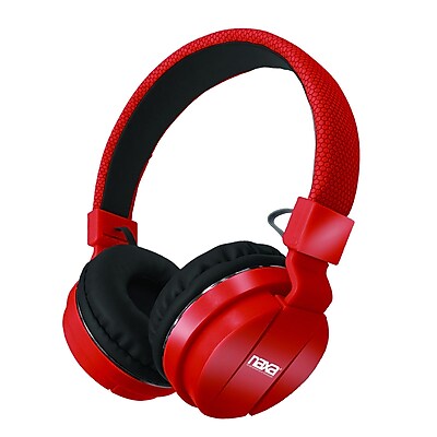 Naxa ne 942 red Stereo Over Ear Headphones with Mic Red