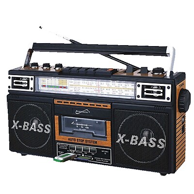 Supersonic sc 3200wd Retro 4 Portable Radio and Cassette Player Brown