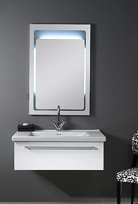 Iotti by Nameeks Fly 36'' Single Bathroom Vanity Set with Mirror; Glossy White