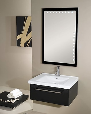Iotti by Nameeks Fly 29'' Single Bathroom Vanity Set with Mirror; Glossy Black