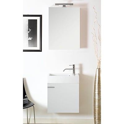 Iotti by Nameeks Lola 21'' Single Wall Mounted Bathroom Vanity Set with Mirror; Glossy White