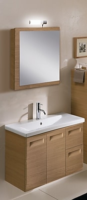 Iotti by Nameeks Integral 32'' Single Wall Mounted Bathroom Vanity Set with Mirror; Glossy White