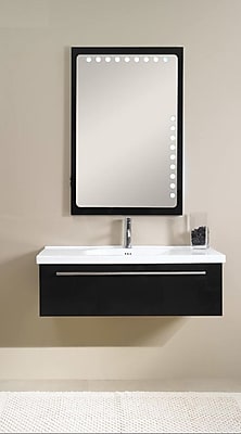 Iotti by Nameeks Fly 40'' Single Bathroom Vanity Set with Mirror; Glossy Black