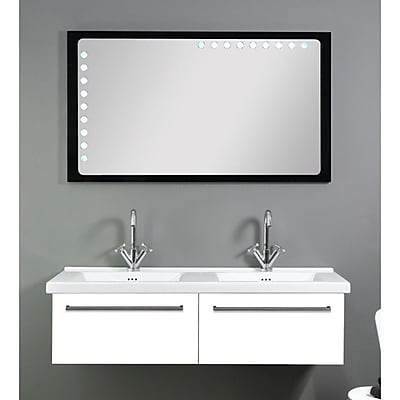 Iotti by Nameeks Fly 49'' Double Bathroom Vanity Set with Mirror; Glossy White