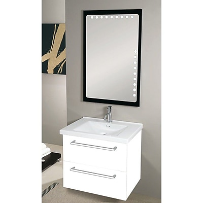 Iotti by Nameeks Fly 29'' Single Wall Mounted Bathroom Vanity Set with Mirror; Glossy White