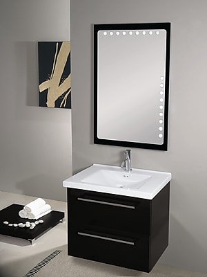 Iotti by Nameeks Fly 29'' Single Wall Mounted Bathroom Vanity Set with Mirror; Glossy Black