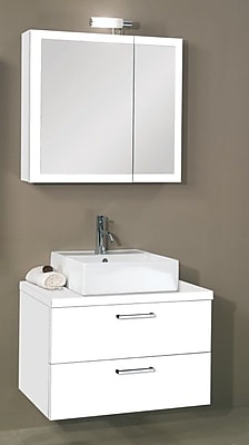 Iotti by Nameeks Aurora 30'' Single Bathroom Vanity Set with Mirror; Glossy White