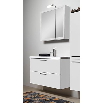 Iotti by Nameeks Luna 39'' Single Bathroom Vanity Set with Mirror; Glossy White