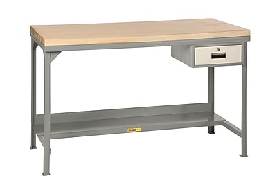 Little Giant USA Welded Steel Butcher Block Top Workbench; 37.75'' H x 72'' W x 36'' D