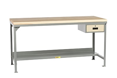 Little Giant USA Welded Steel Butcher Block Top Workbench; 37.75'' H x 72'' W x 30'' D