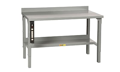 Little Giant USA Adjustable Height Welded Stationary Workbench with Backstops; 72'' W x 28'' D