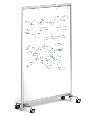 Merge Works Charter Double Sided Dry Erase Mobile Free Standing Whiteboard 6 H x 4 W