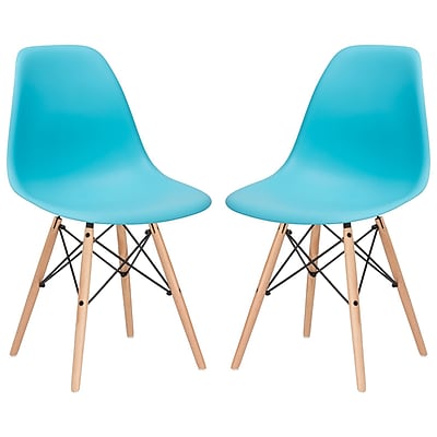 Edgemod Side Chair Set of 2 ; Aqua