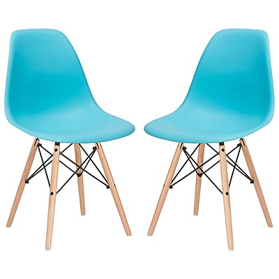 Edgemod Side Chair Set of 2 ; Aqua