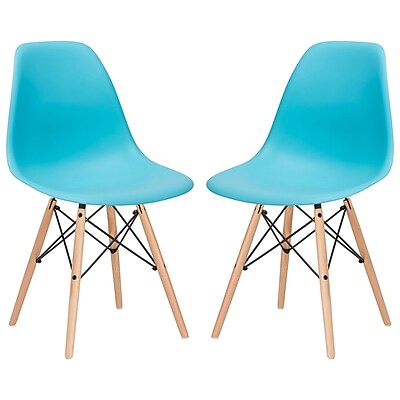 Edgemod Side Chair Set of 2 ; Aqua