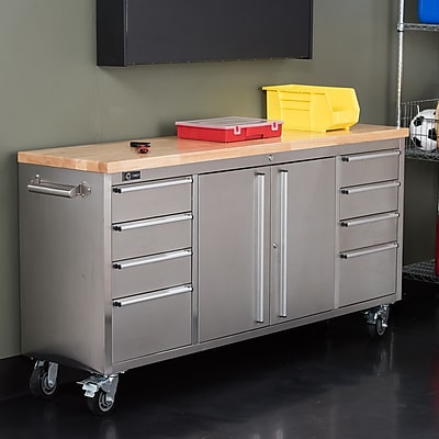 Trinity Stainless Steel Rolling Workbench