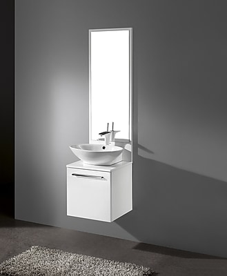 Madeli Alassio 17'' Single Bathroom Vanity Set with Mirror; Glossy White