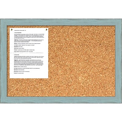 Sky Blue Rustic Cork Board Medium Message Board 26 x 18 inch DSW1418340