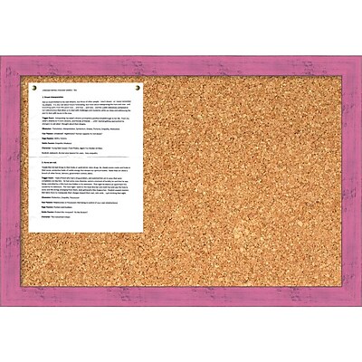 Petticoat Pink Rustic Cork Board Medium Message Board 26 x 18 inch DSW1418344
