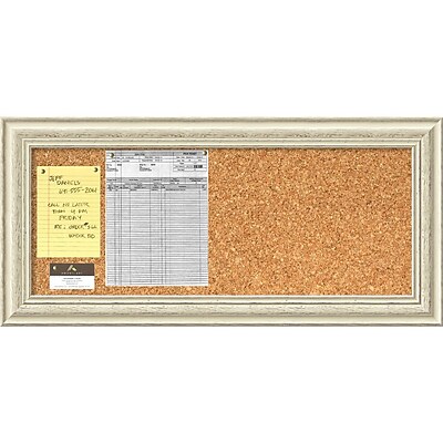 Country Whitewash Cork Board Panel Message Board 34 x 16 inch DSW2967400