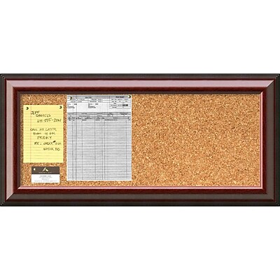 Cambridge Mahogany Cork Board Panel Message Board 34 x 16 inch DSW2967402