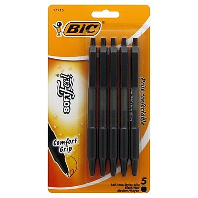BIC Soft Feel Retractable Ball Pen 1.0 mm Black SCSMP51 BLK