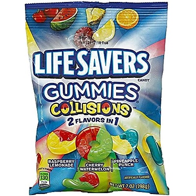 LifeSavers Gummies Collisions 2 Flavor In 1 Candy 7 oz. Raspberry Lemonade Cherry Watermelon