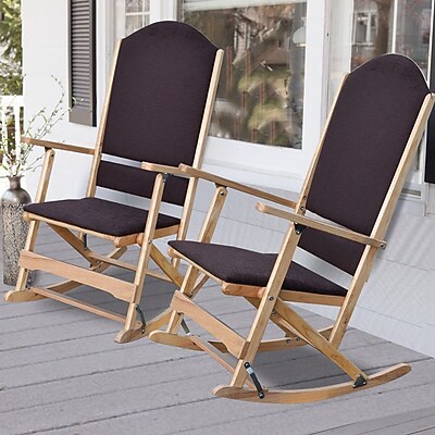 Wildon Home Cedar Creek Solid Wood Folding Rocking Chairs (Set of 2) ; Natural