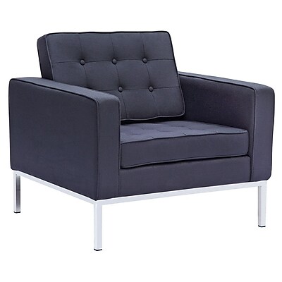 Fine Mod Imports Button Arm Chair in Wool Black FMI2214 1 black