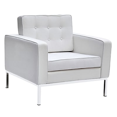 Fine Mod Imports Button Arm Chair in Wool White FMI2214 1 white