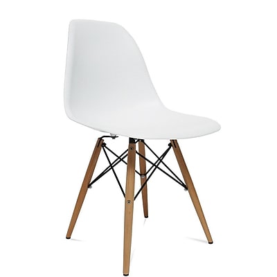 Fine Mod Imports WoodLeg Dining Side Chair White FMI2012 white