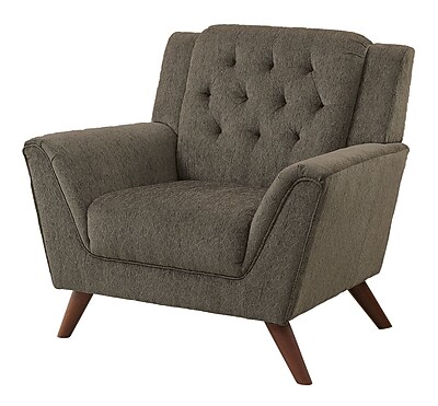 A&J Homes Studio Fabric Upholstered Tufted Solid Wood Arm Chair