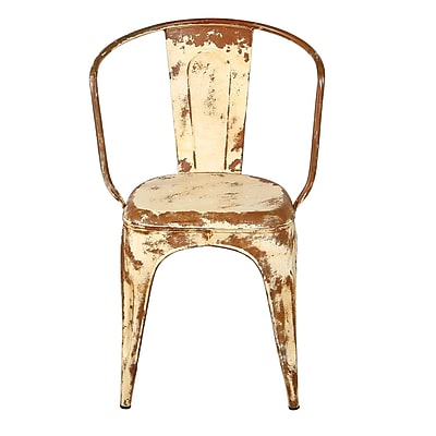 Wildon Home Distressed Bistro Chair; Ivory