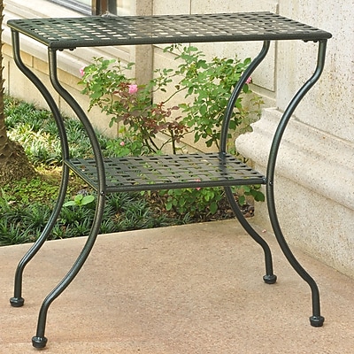 International Caravan Mandalay Iron 2-Tier Patio Table; Vertigris