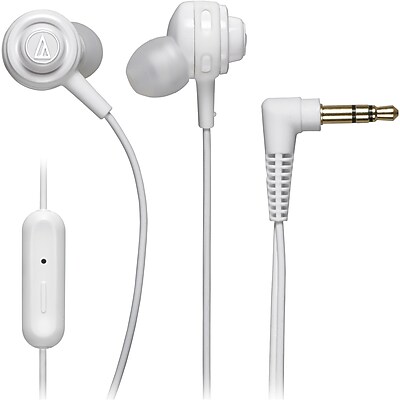 Audio Technica SonicSport ATH COR150iS In Ear Headphone with In Line Mic and Control White
