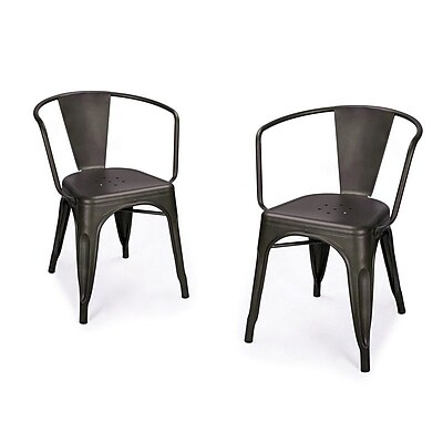 AdecoTrading Arm Chair Set of 2 ; Bronze