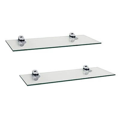 DanyaB Floating Shelf (Set of 2) ; Clear Glass