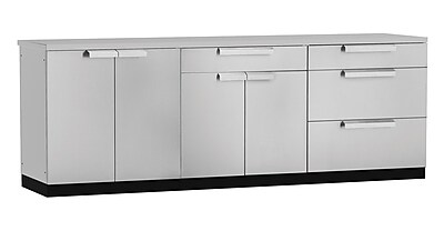 NewAge Products 96'' W x 24'' D 4 Pieces Stainless Steel Classic Outdoor Kitchen Set with Cover