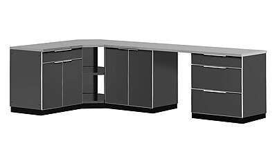NewAge Products 184'' W x 24'' D 6 Pieces Aluminum Outdoor Kitchen Set with Cover