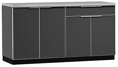 NewAge Products 64'' W x 24'' D 3 Pieces Aluminum Outdoor Kitchen Set with Cover