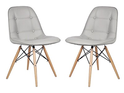 AdecoTrading Side Chair Set of 2 ; Light Ashy