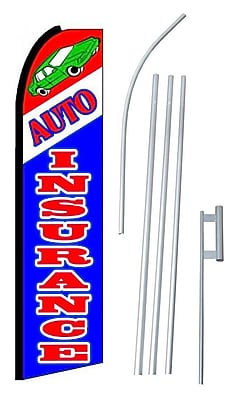 NeoPlex Auto Insurance Swooper Flag and Flagpole Set
