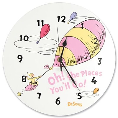 Trend Lab Wall Clock Dr. Seuss Pink Oh The Places You Ll Go TREND2421