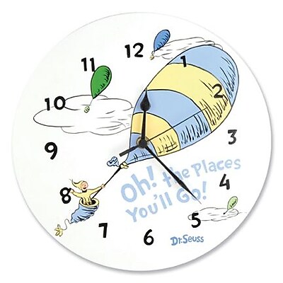 Trend Lab Wall Clock Dr. Seuss Blue Oh The Places You Ll Go TREND2422