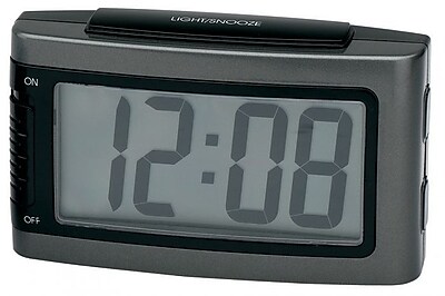Impecca Battery Alarm Clock With Snooze - Grey (ZRSS2532)