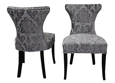 HD Couture Cosmo Parsons Chair Set of 2 ; Gray