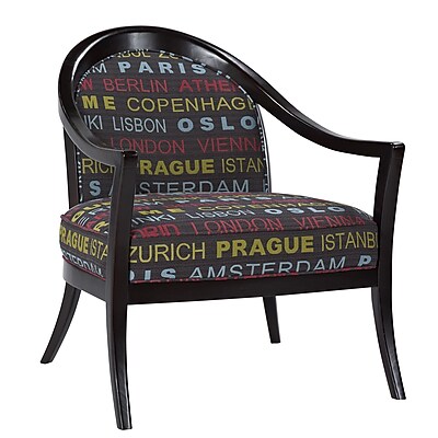 Classic Comfort Curved Back Exposed Wood Arm Chair