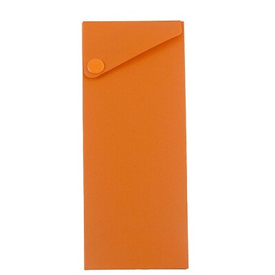 JAM Paper Pencil Cases Snap Closure Orange Sold Individually 166530565