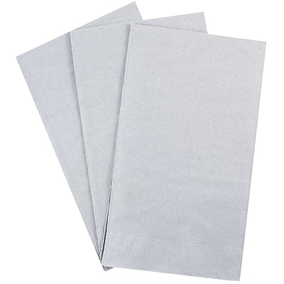 JAM Paper Silver Rectangular Paper Party Guest Towels Napkins 16 Pack 255728830