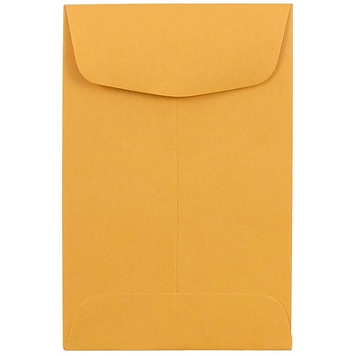 JAM Paper 4 Coin Envelopes 3 x 4 1 2 Brown Kraft Manila 25 Pack 356731206